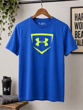 Under Armour Blue Neon Logo Loose Fit Tee Men’s M
